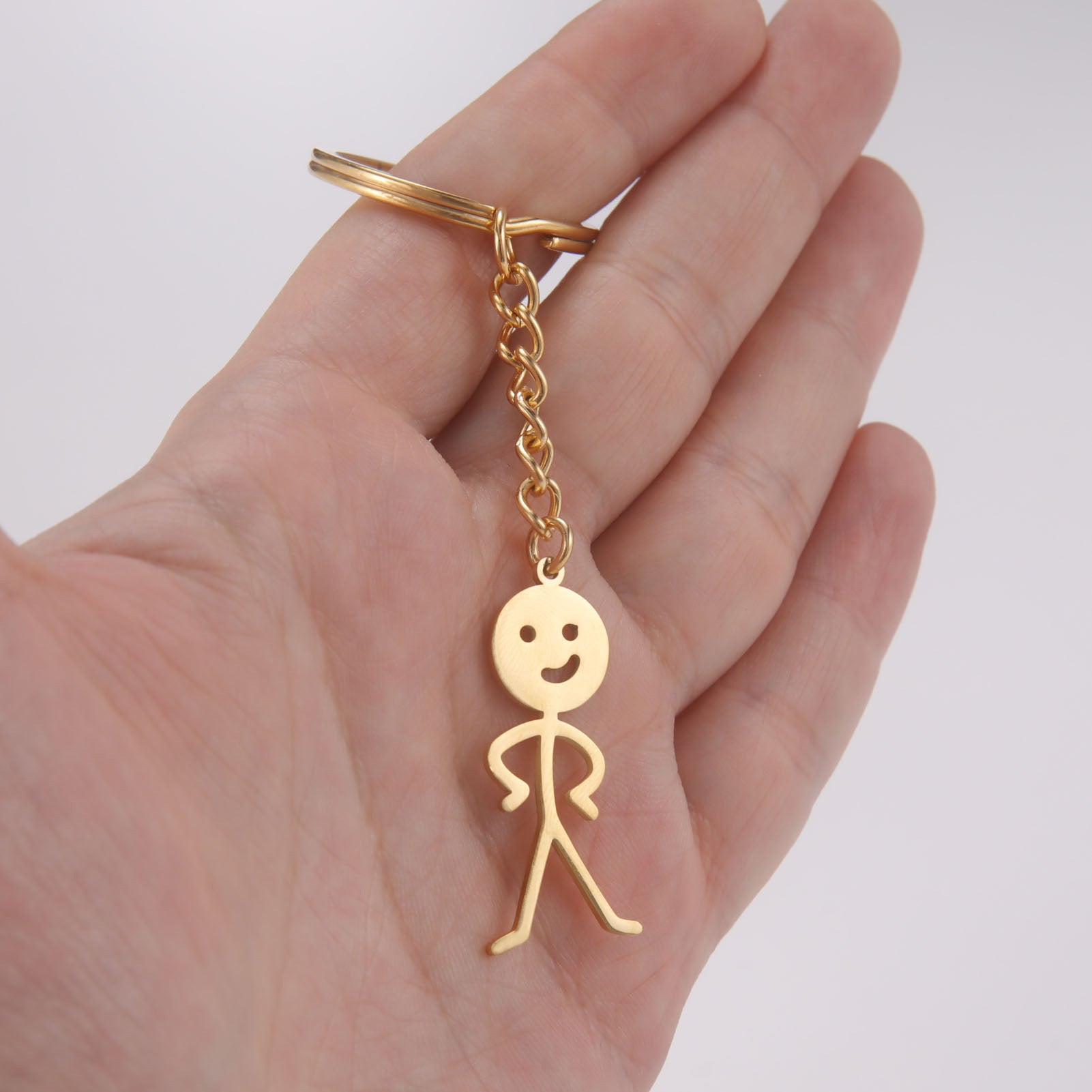 Wholesale Stainless Steel Fun Little Person Keychains